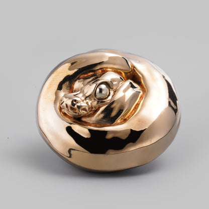 Polished Coiled Ball Python Figurine