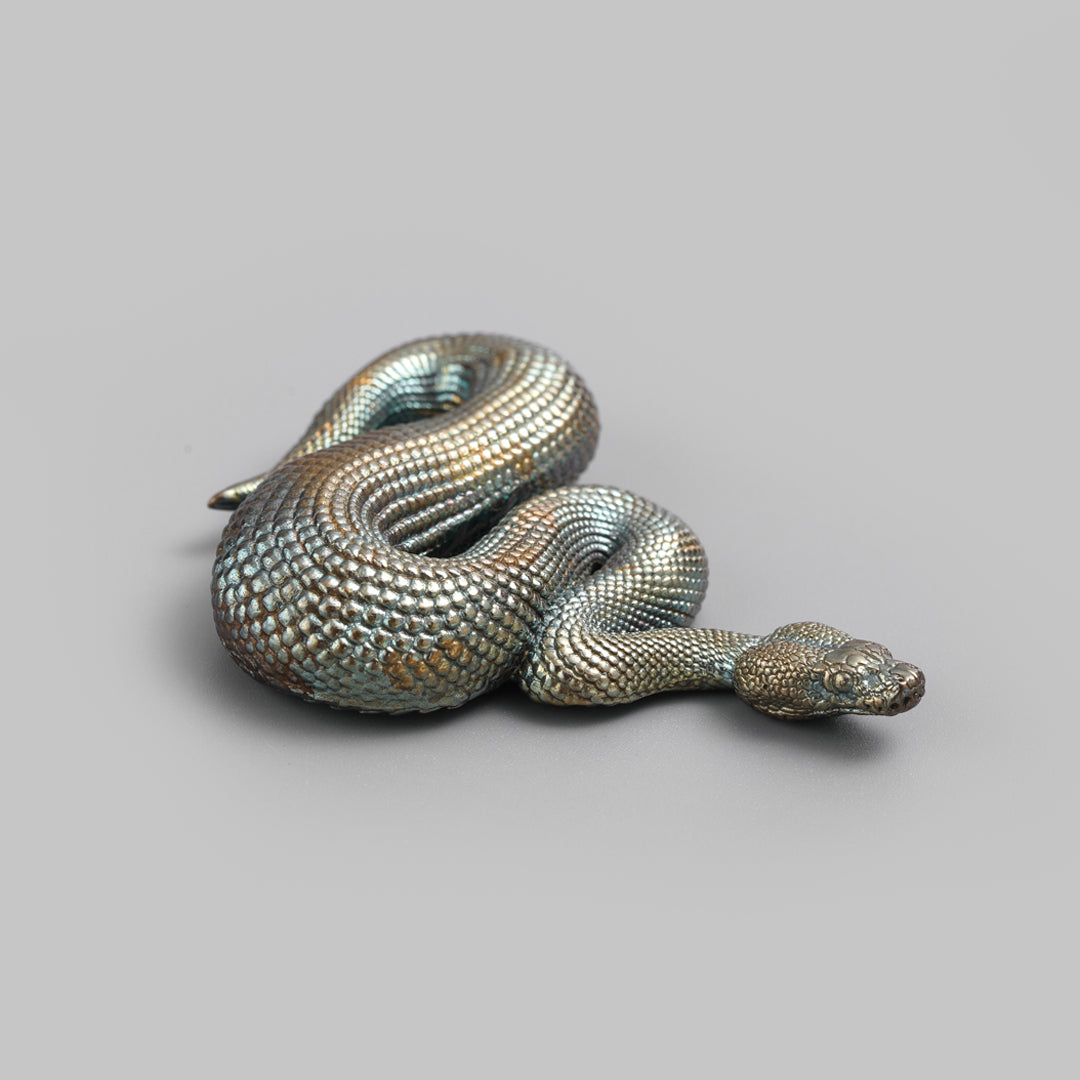 Exquisite Python Bronze Figurine