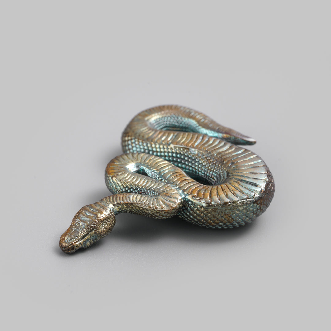 Exquisite Python Bronze Figurine