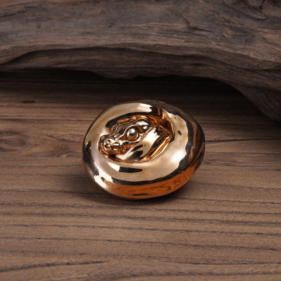 Polished Coiled Ball Python Figurine