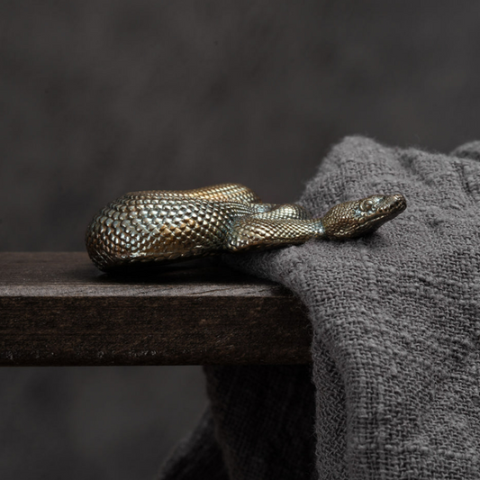 Exquisite Python Bronze Figurine