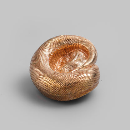 Bronze Coiled Ball Python Statue