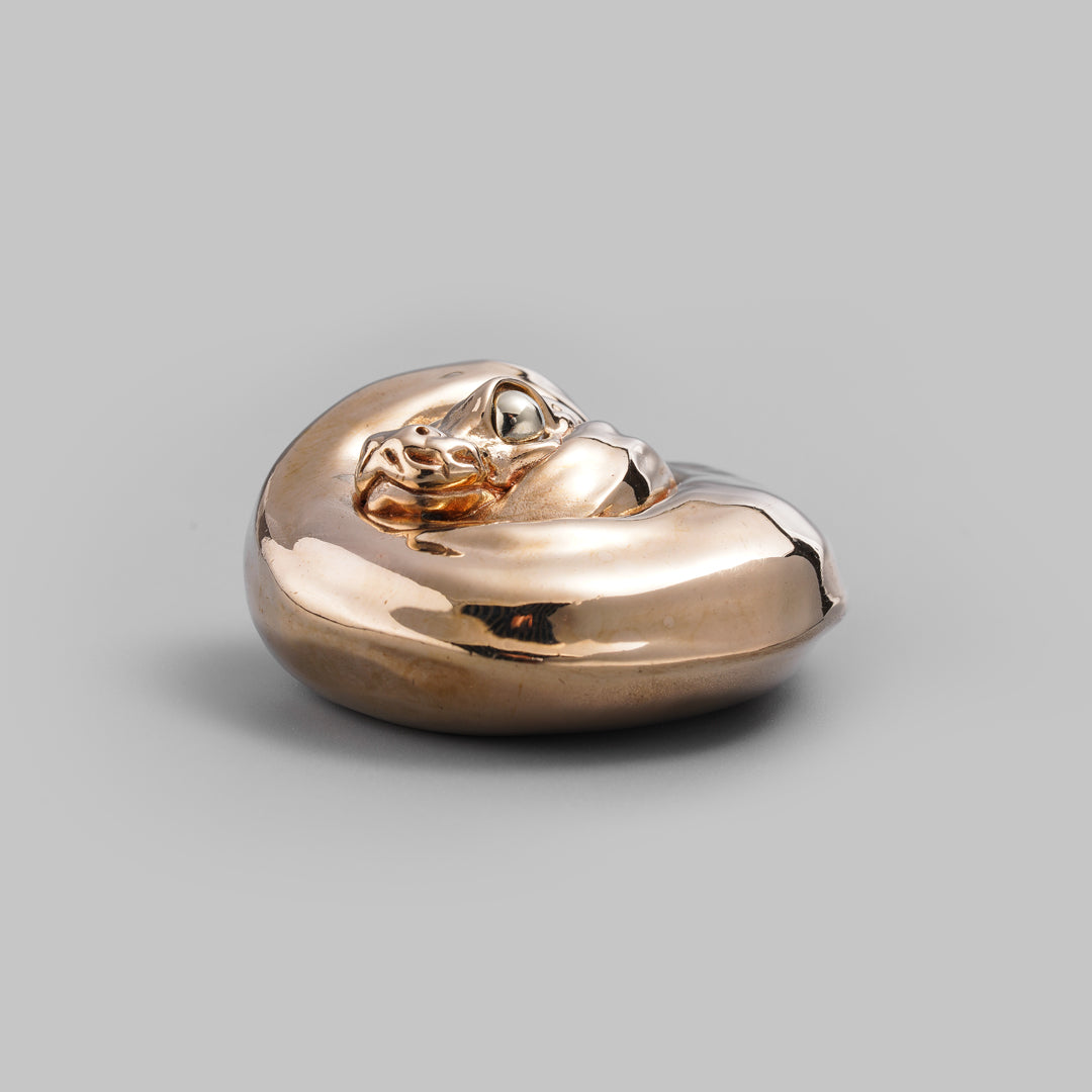 Polished Coiled Ball Python Figurine