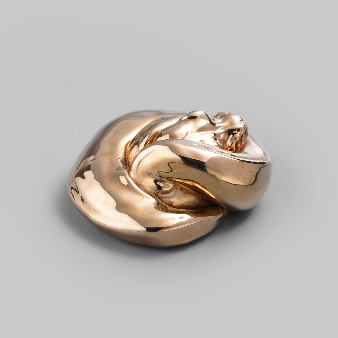 Polished Coiled Ball Python Figurine