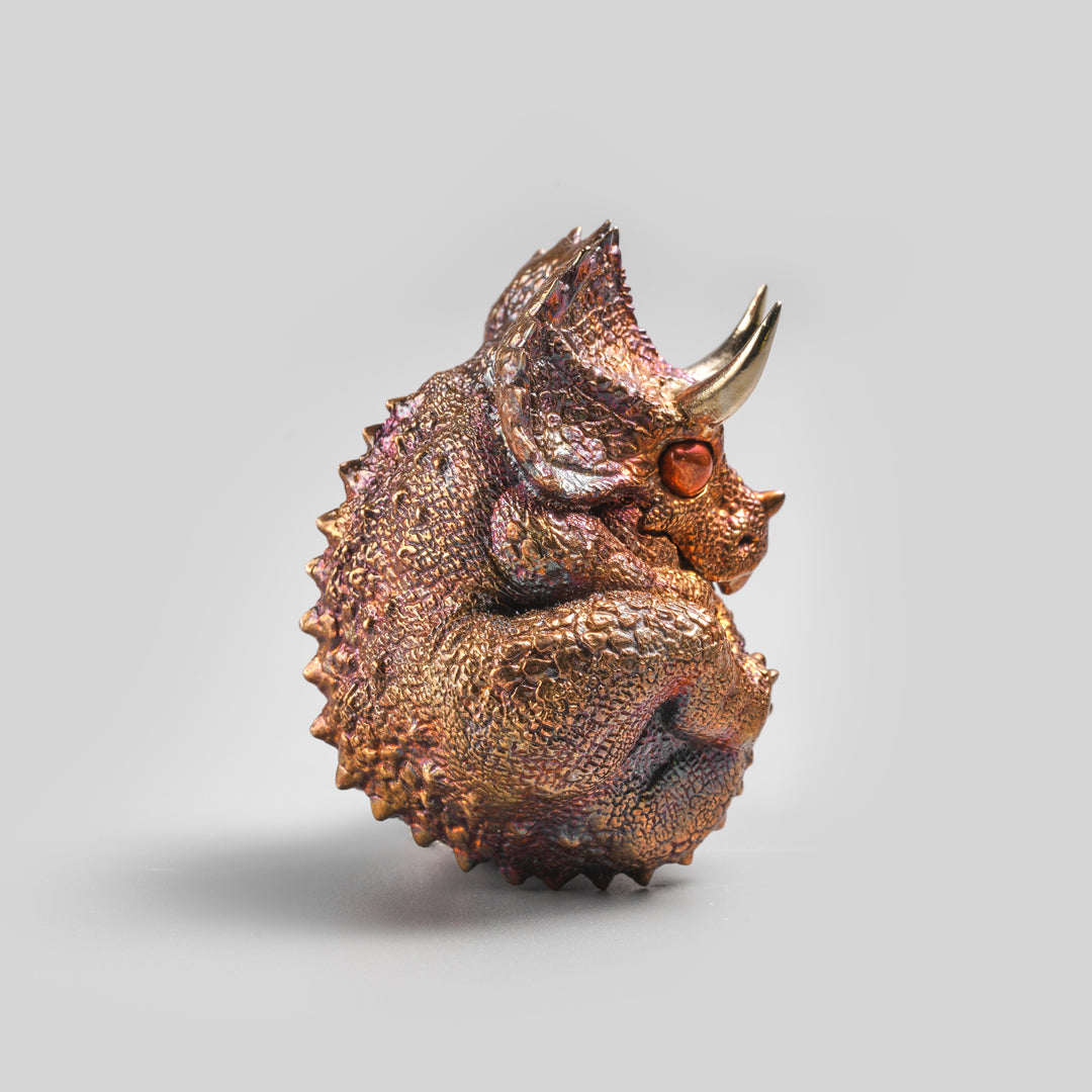 Bronze Triceratops Dinosaur Figurine