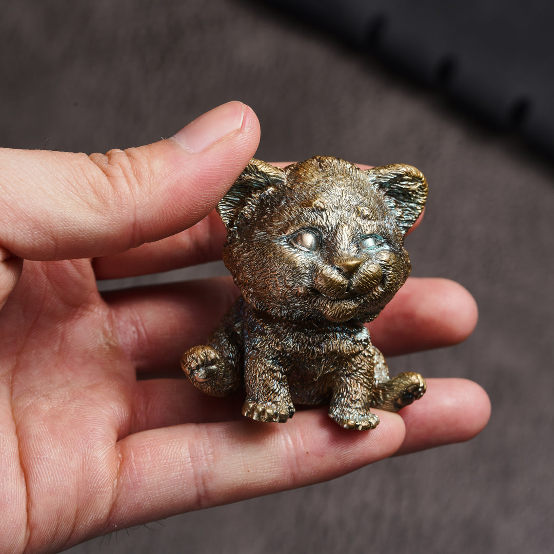 Solid Bronze Simba Lion Cub Statue