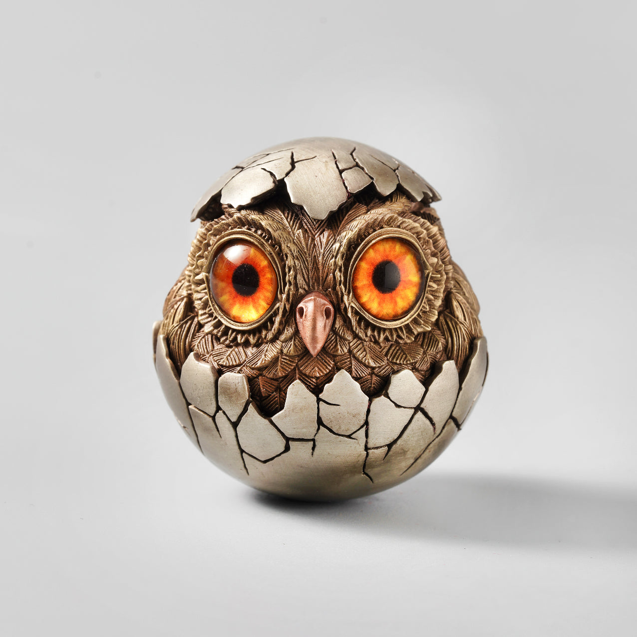 Roly-Poly Lucky Owl Eggshell Figurine