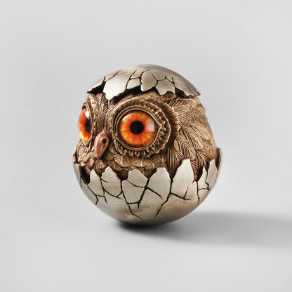 Roly-Poly Lucky Owl Eggshell Figurine