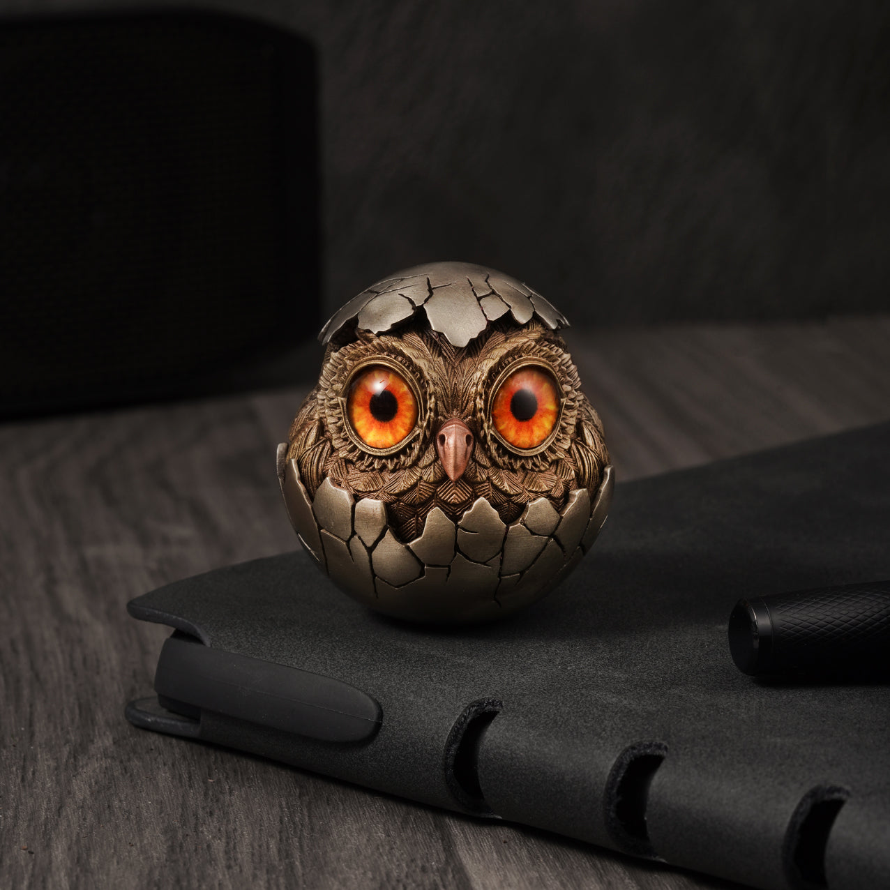 Eggshell Roly-Poly Lucky Owl Figurine