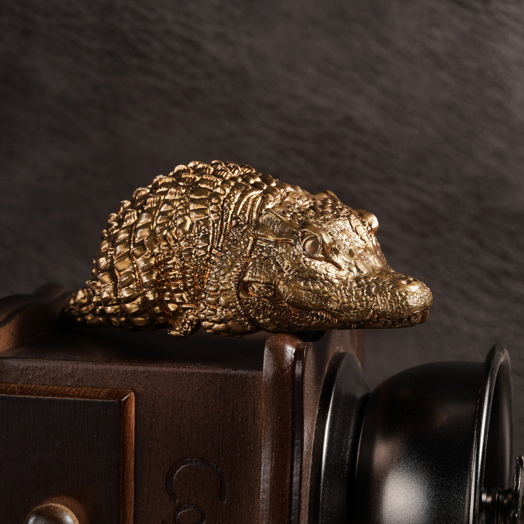 Solid Bronze Robust Crocodile Statue