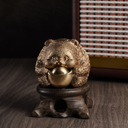 Fortune Panda Statue With Ingots