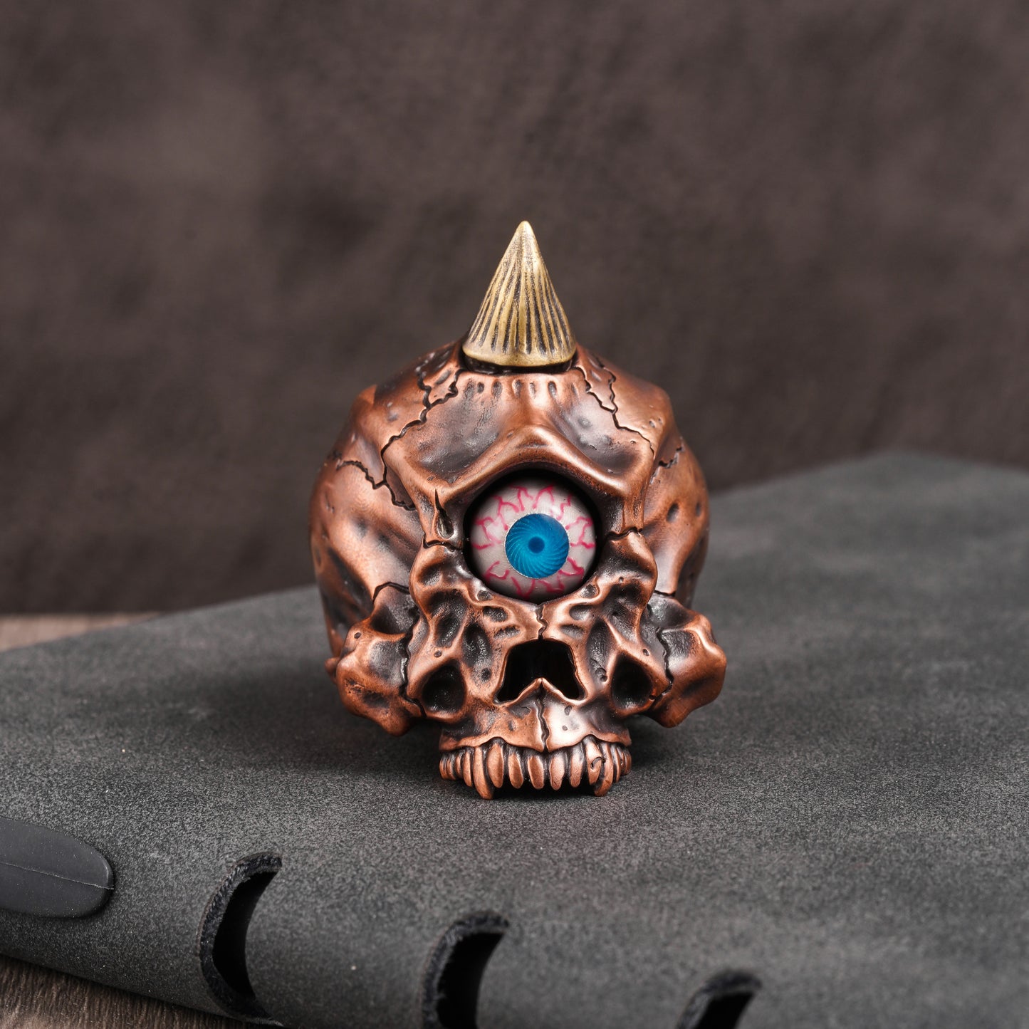 Cyclops Horned Skull Figurine