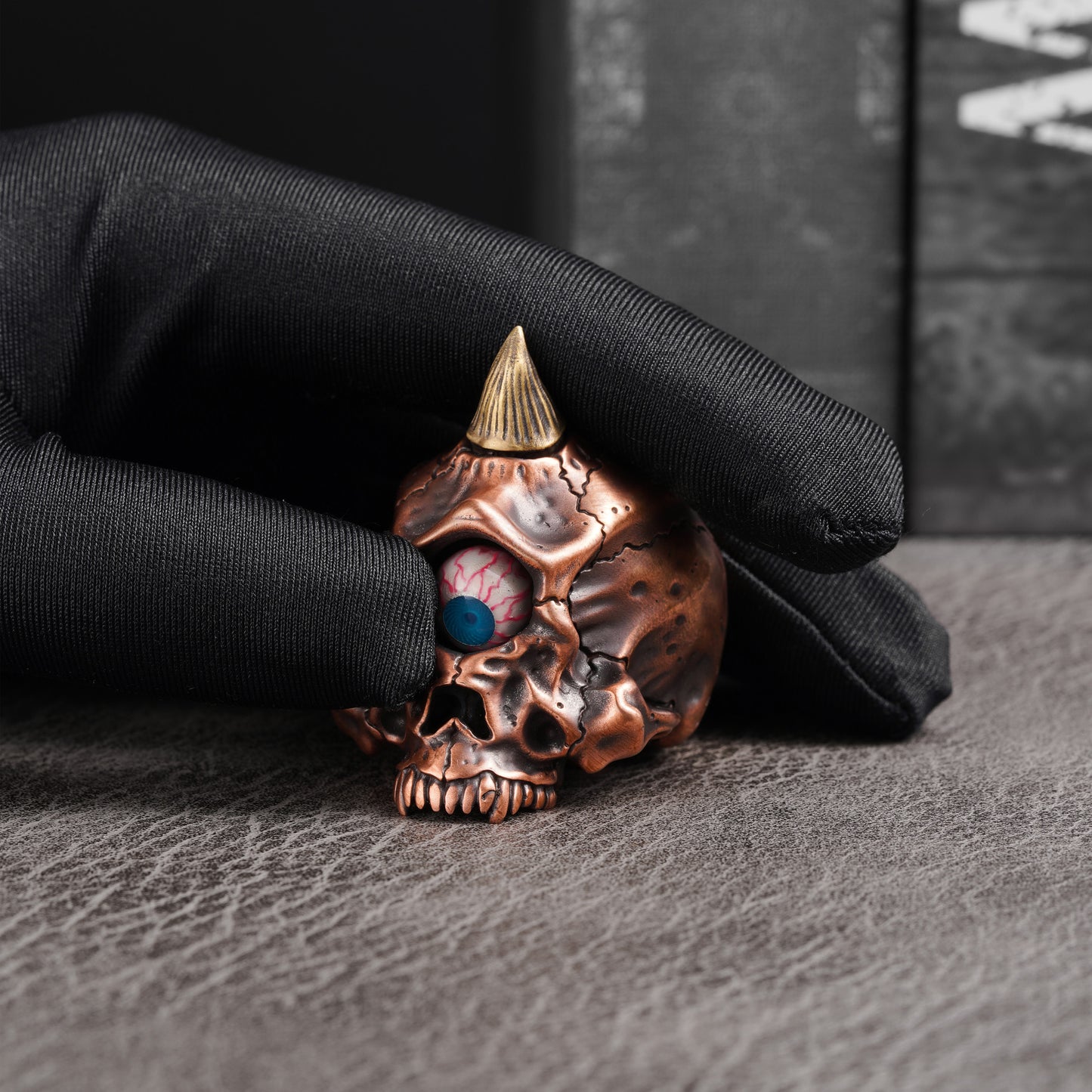 Cyclops Horned Skull Figurine