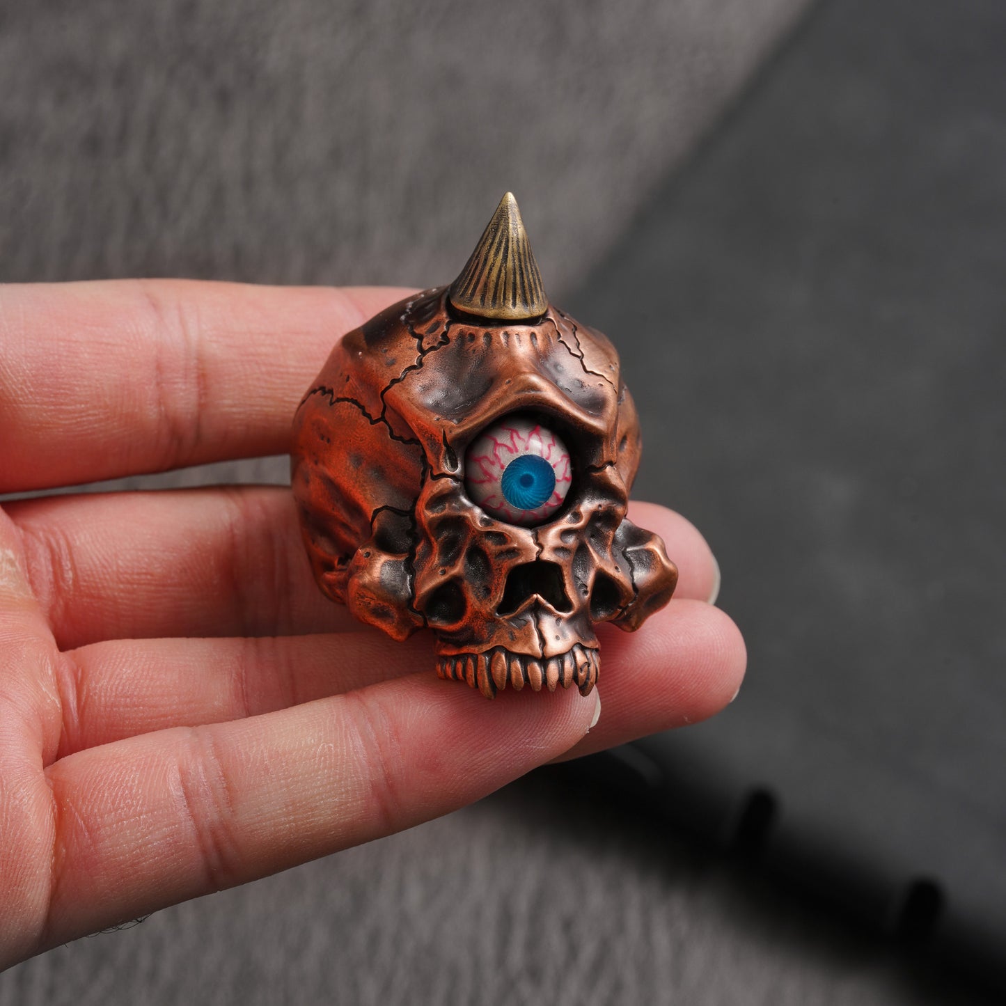 Cyclops Horned Skull Figurine