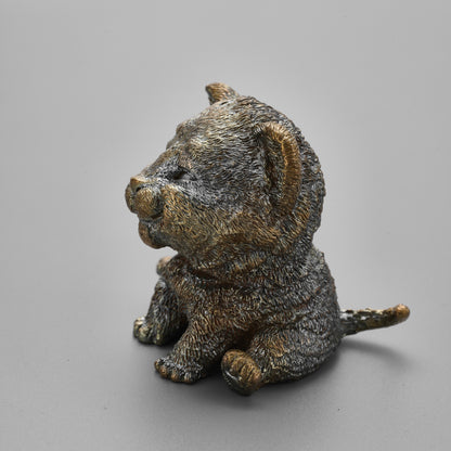 Solid Bronze Simba Lion Cub Statue