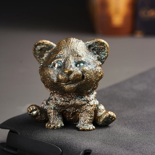 Solid Bronze Simba Lion Cub Statue