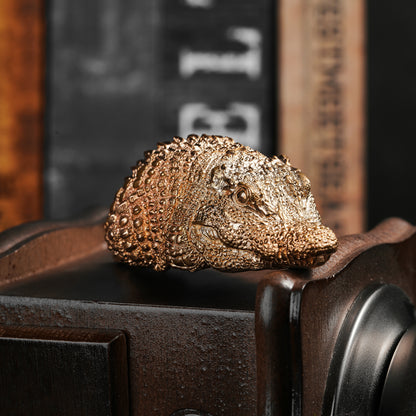 Nile Crocodile Solid Bronze Cast Figurine