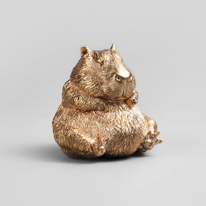 Bronze Rock Capybara Figurine