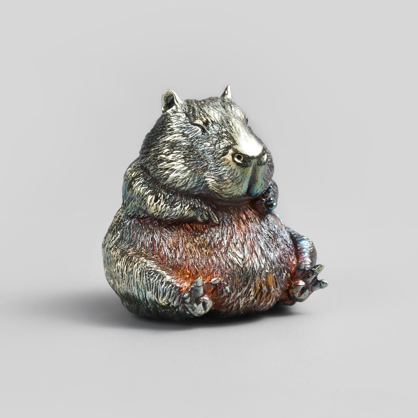 Bronze Rock Capybara Figurine