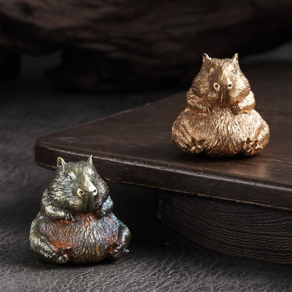 Bronze Rock Capybara Figurine