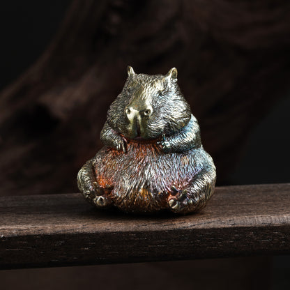 Bronze Rock Capybara Figurine