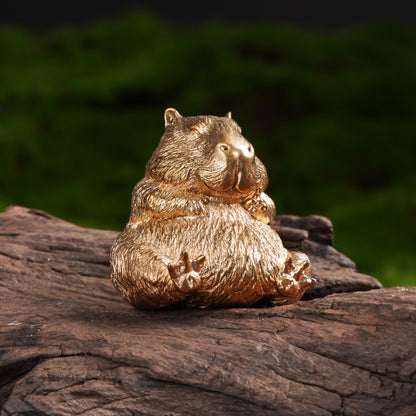 Bronze Rock Capybara Figurine