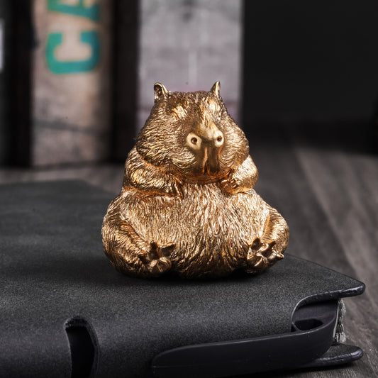 Bronze Rock Capybara Figurine