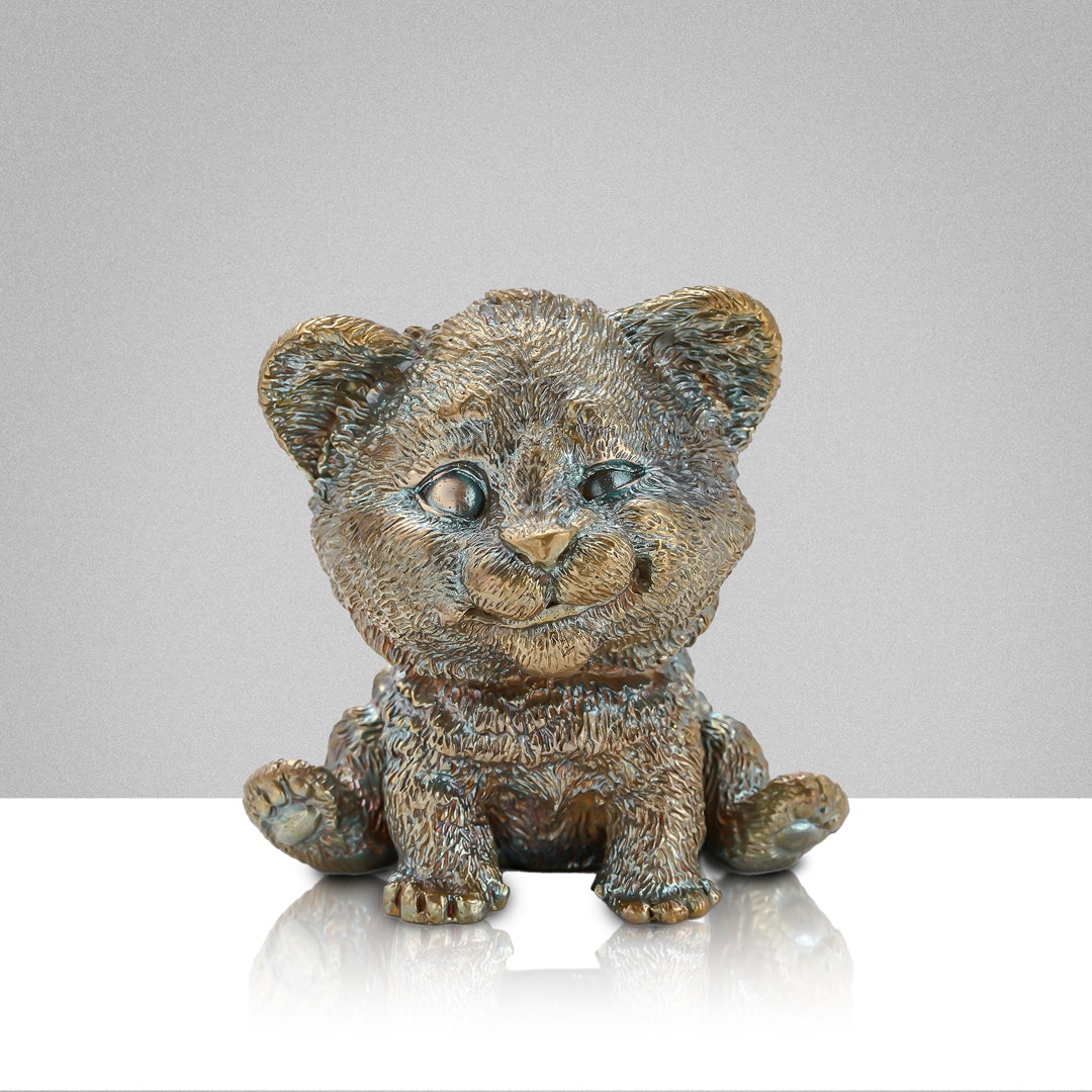 Solid Bronze Simba Lion Cub Statue