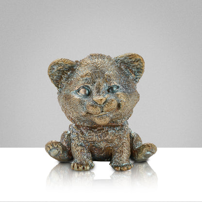 Solid Bronze Simba Lion Cub Statue