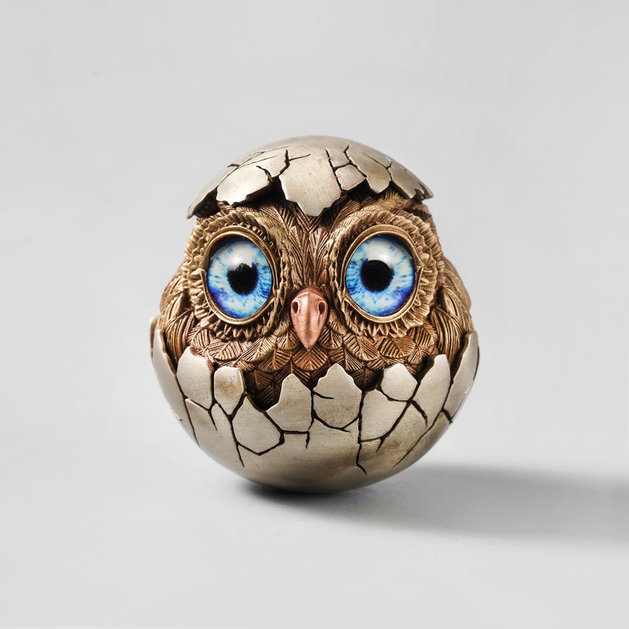 Roly-Poly Lucky Owl Eggshell Figurine