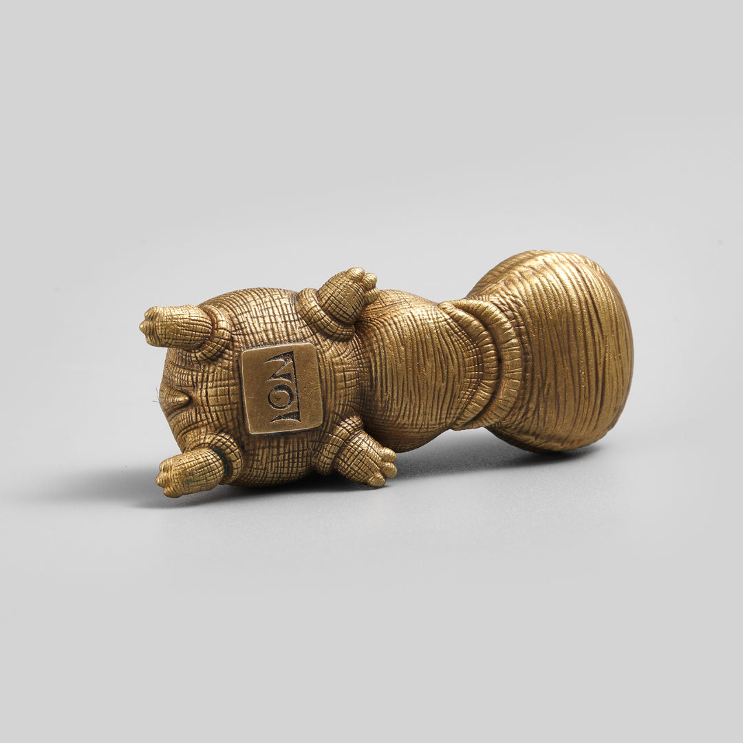 Bronze Crouching Hippo Figurine